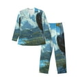 thumbnail image 1 of Fotbe Majestic Eagle Over Castle Pattern Long Sleeve Pajama Set for Men,Sleepwear Set,2-piece Loungewear Set,Soft PJs Comfy Nightwear with Pockets-Medium, 1 of 7