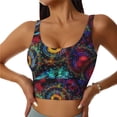 thumbnail image 1 of Fotbe Mandala Colorful Pattern Womens' Sports Bra Longline Wirefree Padded with Medium Support Sports Moisture-Wicking Workou Vest,Tank Top-Small, 1 of 9