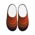 thumbnail image 1 of Fotbe Mandala Pattern Women's Fuzzy Curly Fur Memory Foam Loafer Slippers Indoor Outdoor Slippers Winter Home Shoes-46/47, 1 of 7