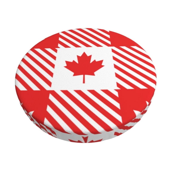 Fotbe Maple Leaves1 Stool Covers Round,Waterproof Round Bar Stool Covers Bar Chair Covers Washable Stool Cushion Slipcover for 12-14 Inch Chair-13 inch