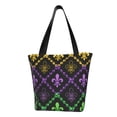 thumbnail image 1 of Fotbe Mardi Gra Geometric Pattern Beach Tote,Shoulder Handbag,Spacious Tote Bag,Lightweight Travel Bag,Versatile Shopping Bag, 1 of 9