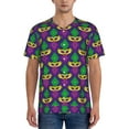 thumbnail image 1 of Fotbe Mardi Gras Carnival3 Baseball Jersey Shirt for Men and Women, Casual Short Sleeves Button Down T-Shirt-XX-Large, 1 of 9