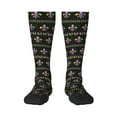 thumbnail image 1 of Fotbe Mardi Gras Fleur de Lis print Women's Men's Novelty Crew Socks Cotton Socks Knee High Socks for Walking,Running,Nurses,Pregnancy, 1 of 9