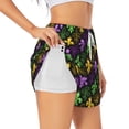 thumbnail image 1 of Fotbe Mardi Gras1 Womens High Waist Running Shorts Athletic Workout Quick Dry Shorts for Women with Pockets Gym Yoga Summer Shorts-X-Large, 1 of 9