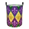 thumbnail image 1 of Fotbe Mardi Gras4 Laundry Basket with Handles, Waterproof Large Laundry Hamper, Wash Bag for Corner Dorm, Rolling Laundry Basket with Handles-Small, 1 of 8