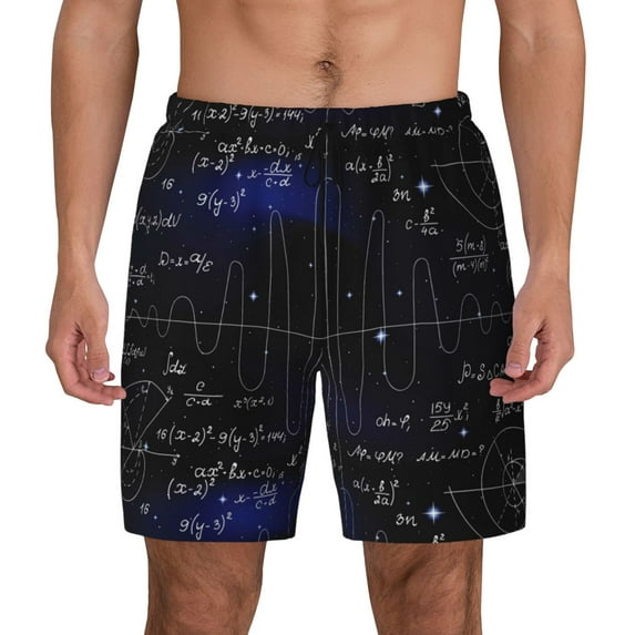 Fotbe Mathematica Science Men’s Swim Trunks Quick Dry Swim Shorts Board Shorts with Mesh Lining-Large