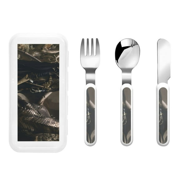 Fotbe Medieval Knight And Dragon for Stainless Steel Kids Silverware Set - Child and Toddler Safe Flatware - Children's Knife, Fork And Spoon Set - Metal Kids Cutlery Set