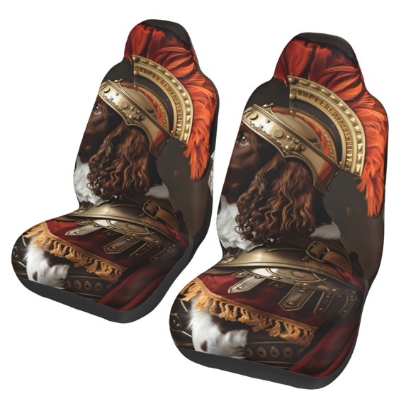 Fotbe Medieval Knight Dog Pattern Automotive Seat Covers for Cars Trucks and SUVs – Car Seat Covers for Front Seats,Protective Seat Covers,Vehicle Seat Covers, Set of 2