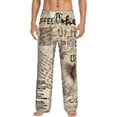 thumbnail image 1 of Fotbe Men'S Abstract Coffee Pattern With Lettersclassic Pajama Pants With Elastic Waist And Drawstring Pockets，Pajama Pants Mens Lounge Pants Super Soft, 1 of 9