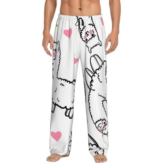 Fotbe Men'S Alpacas And Heartsclassic Pajama Pants With Elastic Waist And Drawstring Pockets,Pajama Pants Mens Lounge Pants Super Soft