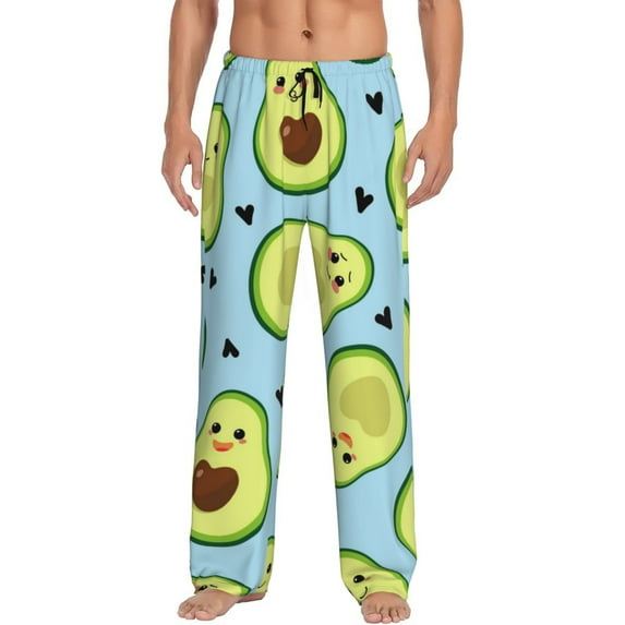 Fotbe Men'S Avocado And Heartsclassic Pajama Pants With Elastic Waist And Drawstring Pockets,Pajama Pants Mens Lounge Pants Super Soft