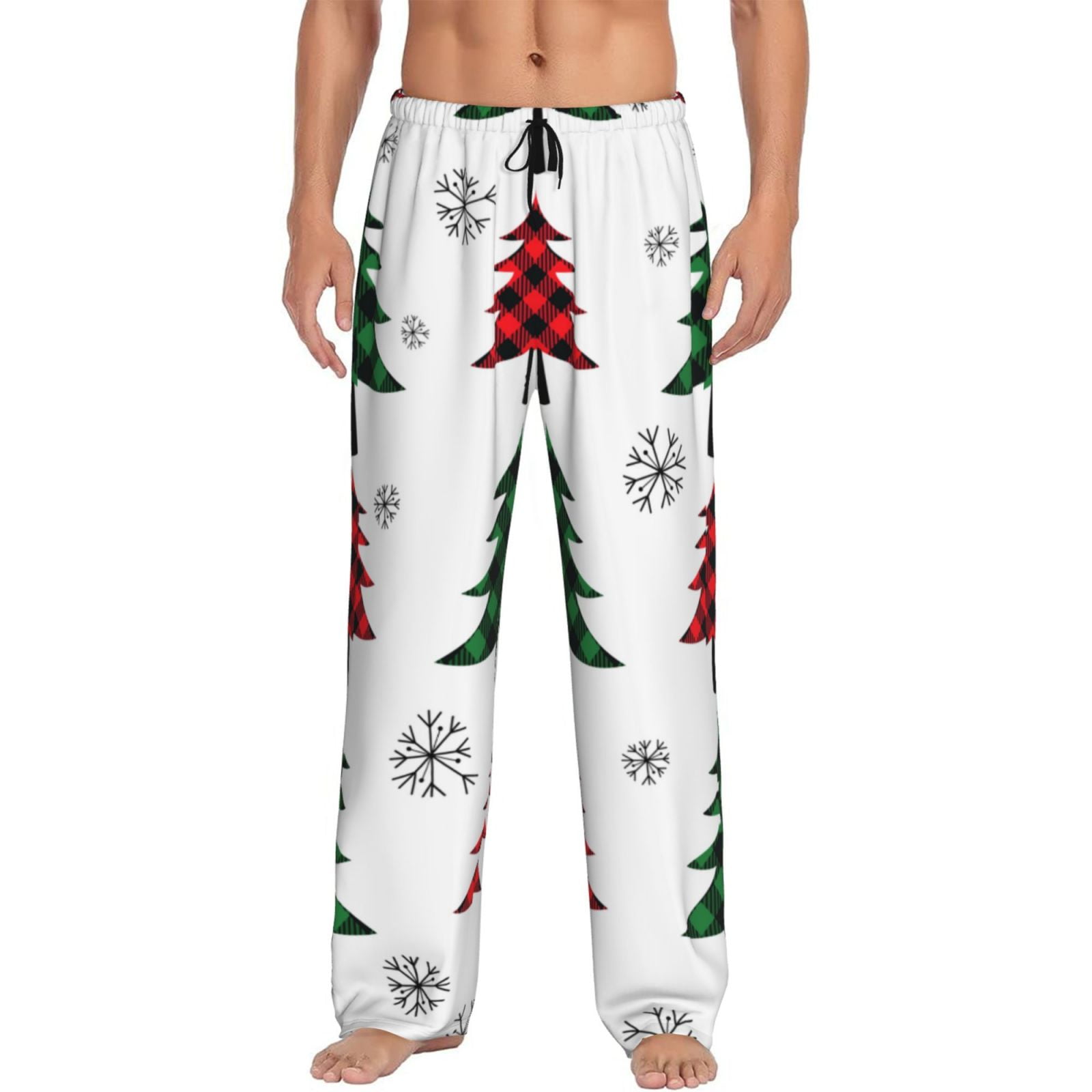 Fotbe Men'S Buffalo Plaid Christmas Treesclassic Pajama Pants With ...