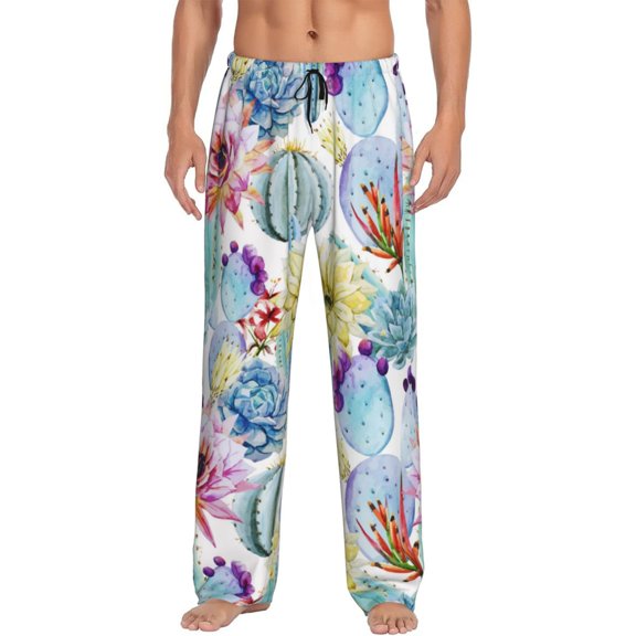 Fotbe Men'S Cactus1classic Pajama Pants With Elastic Waist And Drawstring Pockets，Pajama Pants Mens Lounge Pants Super Soft