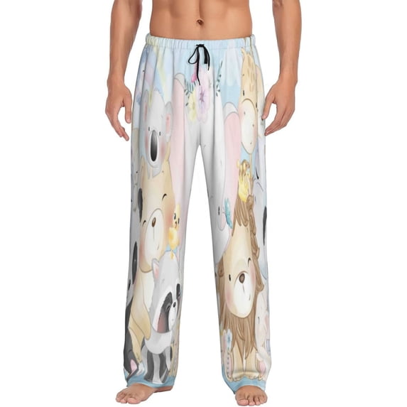 Fotbe Men'S Cute Animalsclassic Pajama Pants With Elastic Waist And Drawstring Pockets,Pajama Pants Mens Lounge Pants Super Soft