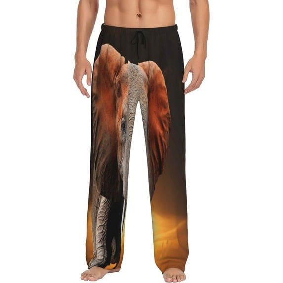 Fotbe Men'S Elephant Sunset In Kenyaclassic Pajama Pants With Elastic Waist And Drawstring Pockets,Pajama Pants Mens Lounge Pants Super Soft