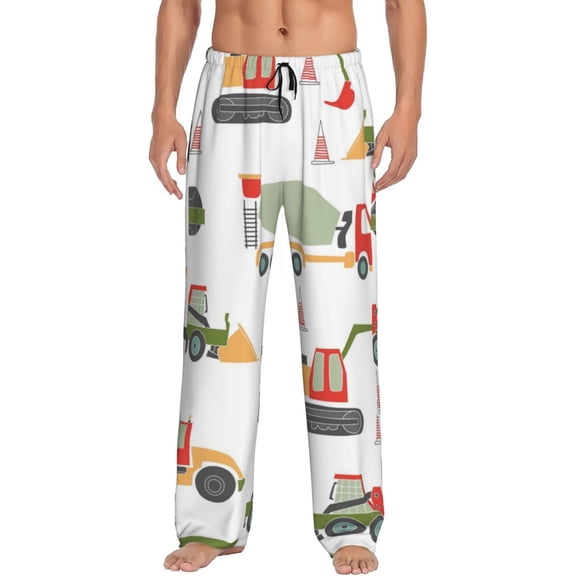 Fotbe Men'S Excavatorclassic Pajama Pants With Elastic Waist And Drawstring Pockets，Pajama Pants Mens Lounge Pants Super Soft