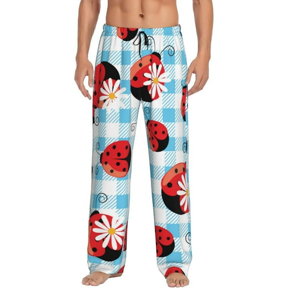 Fotbe Men'S Flowers And Lady Bugsclassic Pajama Pants With Elastic Waist And Drawstring Pockets,Pajama Pants Mens Lounge Pants Super Soft