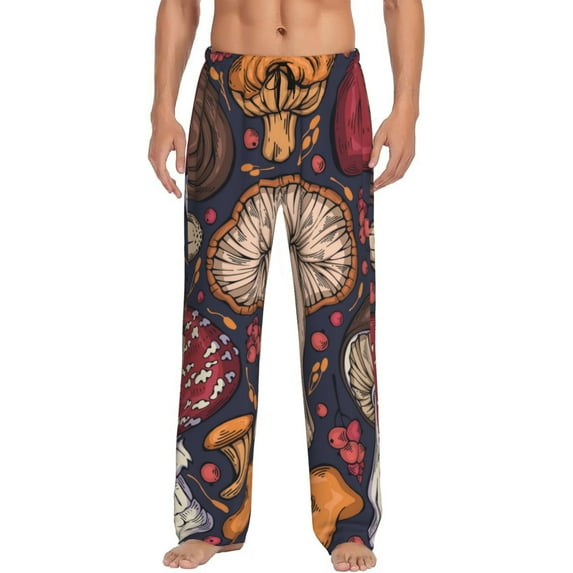 Fotbe Men'S Forest Wild Mushroomclassic Pajama Pants With Elastic Waist And Drawstring Pockets,Pajama Pants Mens Lounge Pants Super Soft