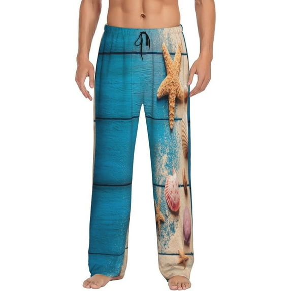Fotbe Men'S Shells And Starfishclassic Pajama Pants With Elastic Waist And Drawstring Pockets,Pajama Pants Mens Lounge Pants Super Soft