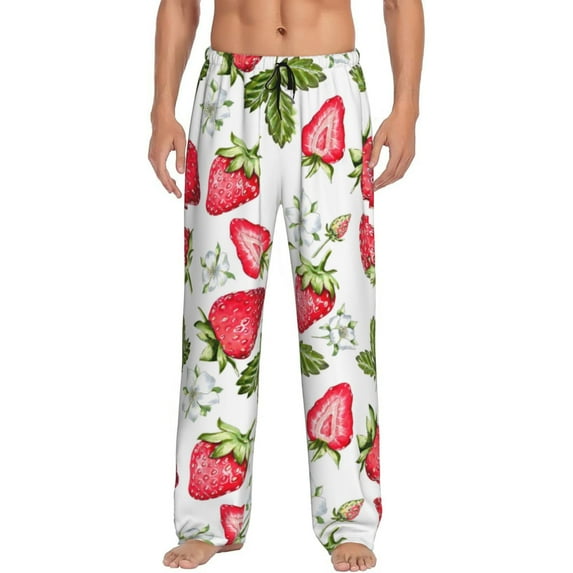 Fotbe Men'S Strawberry1classic Pajama Pants With Elastic Waist And Drawstring Pockets,Pajama Pants Mens Lounge Pants Super Soft