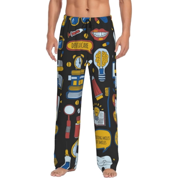 Fotbe Men'S Teethclassic Pajama Pants With Elastic Waist And Drawstring Pockets,Pajama Pants Mens Lounge Pants Super Soft