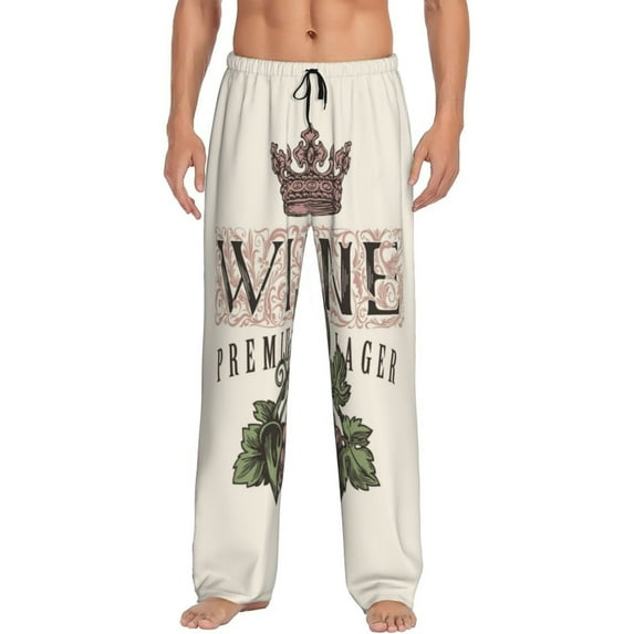 Fotbe Men'S Wineclassic Pajama Pants With Elastic Waist And Drawstring Pockets,Pajama Pants Mens Lounge Pants Super Soft