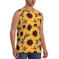 thumbnail image 1 of Fotbe Men's Artistic Zebra Print Sunflower Print Men's Sleeveless Muscle Tank Tops Casual T-Shirts for Gym Workout Beach-Large, 1 of 8