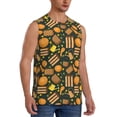 thumbnail image 1 of Fotbe Men's Autumn Harvest Pumpkin Basket Print Men's Sleeveless Muscle Tank Tops Casual T-Shirts for Gym Workout Beach-Large, 1 of 8