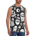 thumbnail image 1 of Fotbe Men's Black White Spooky Ghosts Print Men's Sleeveless Muscle Tank Tops Casual T-Shirts for Gym Workout Beach-Medium, 1 of 8