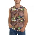 thumbnail image 1 of Fotbe Men's Bottle Glass Red Wine Print Men's Sleeveless Muscle Tank Tops Casual T-Shirts for Gym Workout Beach-Small, 1 of 8