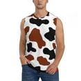 thumbnail image 1 of Fotbe Men's Brown Black Cow Print Men's Sleeveless Muscle Tank Tops Casual T-Shirts for Gym Workout Beach-Small, 1 of 8