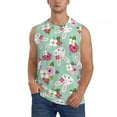 thumbnail image 1 of Fotbe Men's Bunny And Rose Print Men's Sleeveless Muscle Tank Tops Casual T-Shirts for Gym Workout Beach-Small, 1 of 8