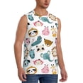 thumbnail image 1 of Fotbe Men's Cartoon Animals Print Men's Sleeveless Muscle Tank Tops Casual T-Shirts for Gym Workout Beach-XX-Large, 1 of 8