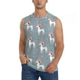 thumbnail image 1 of Fotbe Men's Cartoon Poodle Dog Print Men's Sleeveless Muscle Tank Tops Casual T-Shirts for Gym Workout Beach-XX-Large, 1 of 8