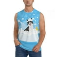 thumbnail image 1 of Fotbe Men's Collie in Bathtub Print Men's Sleeveless Muscle Tank Tops Casual T-Shirts for Gym Workout Beach-Small, 1 of 8