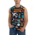 thumbnail image 1 of Fotbe Men's Creative Transport Print Men's Sleeveless Muscle Tank Tops Casual T-Shirts for Gym Workout Beach-XX-Large, 1 of 8