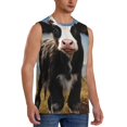 thumbnail image 1 of Fotbe Men's Cute Prairie Cow Print Men's Sleeveless Muscle Tank Tops Casual T-Shirts for Gym Workout Beach-Small, 1 of 8