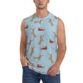 thumbnail image 1 of Fotbe Men's Dachshund Dog Print Men's Sleeveless Muscle Tank Tops Casual T-Shirts for Gym Workout Beach-XX-Large, 1 of 8