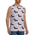 thumbnail image 1 of Fotbe Men's Dachshund Dog Puppy Print Men's Sleeveless Muscle Tank Tops Casual T-Shirts for Gym Workout Beach-Large, 1 of 1