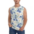 thumbnail image 1 of Fotbe Men's Daisies Flowers Print Men's Sleeveless Muscle Tank Tops Casual T-Shirts for Gym Workout Beach-3X-Large, 1 of 8