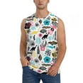 thumbnail image 1 of Fotbe Men's Dinosaur Print Men's Sleeveless Muscle Tank Tops Casual T-Shirts for Gym Workout Beach-Small, 1 of 8