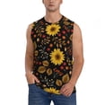 thumbnail image 1 of Fotbe Men's Fall Sunflowers Leaves Print Men's Sleeveless Muscle Tank Tops Casual T-Shirts for Gym Workout Beach-Large, 1 of 8