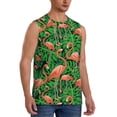 thumbnail image 1 of Fotbe Men's Flamingo Print Men's Sleeveless Muscle Tank Tops Casual T-Shirts for Gym Workout Beach-Large, 1 of 8