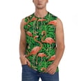thumbnail image 1 of Fotbe Men's Flamingo Print Men's Sleeveless Muscle Tank Tops Casual T-Shirts for Gym Workout Beach-Large, 1 of 8