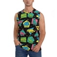 thumbnail image 1 of Fotbe Men's Geometric Dinosaur Print Men's Sleeveless Muscle Tank Tops Casual T-Shirts for Gym Workout Beach-Large, 1 of 8