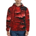 thumbnail image 1 of Fotbe Men's Hoodie with Abstract Red Textured Canvas Pattern - Kangaroo Pocket Pullover Hooded Sweatshirt, Perfect for Daily Wear, Travel, and Home-Medium, 1 of 7