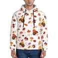 thumbnail image 1 of Fotbe Men's Hoodie with Autumn Maple Leaf with Hedgehog Pattern - Kangaroo Pocket Pullover Hooded Sweatshirt, Perfect for Daily Wear, Travel, and Home-3X-Large, 1 of 7