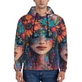 thumbnail image 1 of Fotbe Men's Hoodie with Bohemian Colorful Flower Woman Pattern - Kangaroo Pocket Pullover Hooded Sweatshirt, Perfect for Daily Wear, Travel, and Home-X-Large, 1 of 7