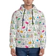 thumbnail image 1 of Fotbe Men's Hoodie with Chemical Flasks And Test Tubes Pattern - Kangaroo Pocket Pullover Hooded Sweatshirt, Perfect for Daily Wear, Travel, and Home-Small, 1 of 7