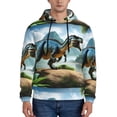 thumbnail image 1 of Fotbe Men's Hoodie with Lake Forest Dinosaur A Pattern - Kangaroo Pocket Pullover Hooded Sweatshirt, Perfect for Daily Wear, Travel, and Home-4X-Large, 1 of 7